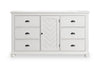 Ella Bedroom 6-Drawer & Cabinet Dresser, 63"W x 36"H - White | Commode de chambre à coucher Ella de 63 po (L) x 36 po (H) à 6 tiroirs avec armoire - blanche