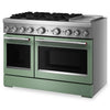 KitchenAid 6.3 Cu. Ft. 6 Burner Dual Fuel Range with Griddle – Cardamom - KFDD948SDC | Cuisinière hybride KitchenAid de 6,3 pi³ à 6 brûleurs avec plaque chauffante - cardamome - KFDD948SDC