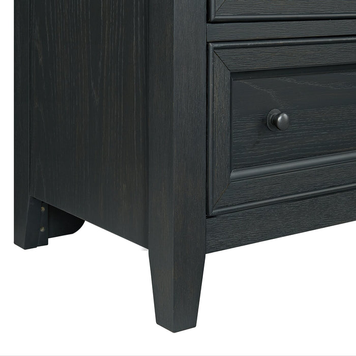 Commode verticale Casa de 39 po (l) x 52 po (H) à 6 tiroirs en bois pour la chambre à coucher - noire