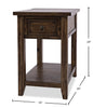 Branson 16" Chairside Table with Storage, Shelf and USB Port - Dark Brown | Table de fauteuil Branson de 16 po avec rangement, tablette et port USB - brun foncé | BRANSCST