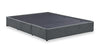 Amos Upholstered Storage Bed in Charcoal Fabric with Channelled Headboard & 3 Built-in Drawers - Queen Size | Lit de rangement Amos rembourré en tissu anthracite avec tête de lit à canaux et 3 tiroirs intégrés - format grand lit