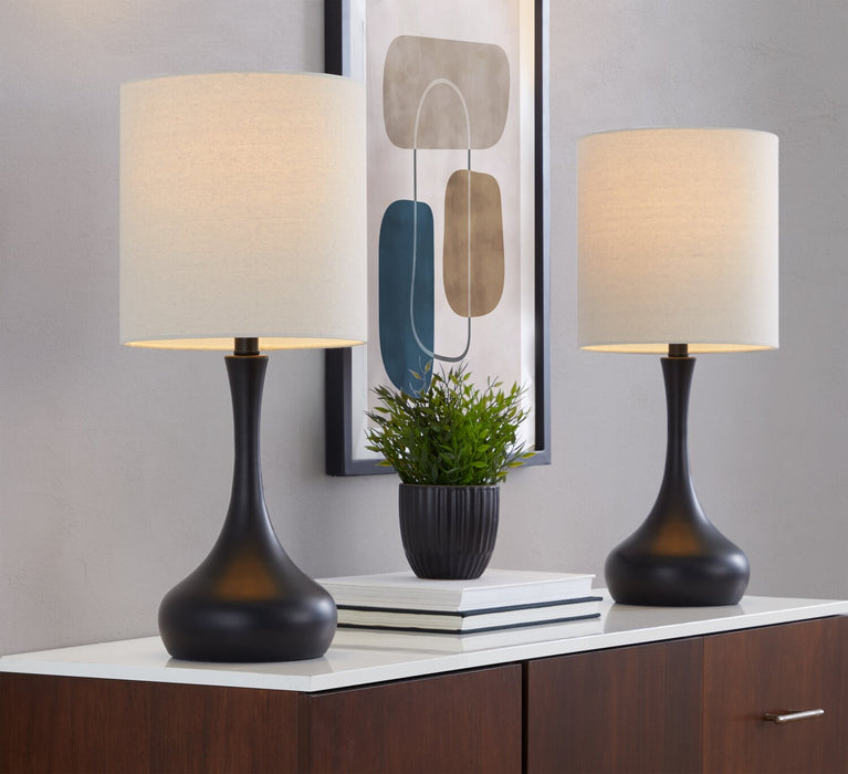 Ensemble 2 lampes de table Polly de 24 po en métal noir 
