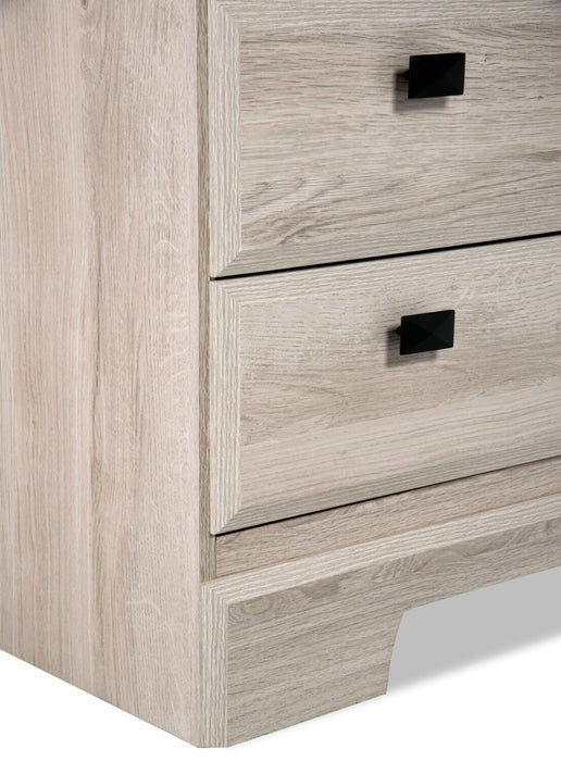 Ensemble de chambre à coucher Yorkdale 6 pièces avec lit à panneau, commode, miroir et table de nuit, blanc - format grand lit