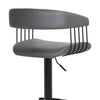 Java Barstool with Swivel & Adjustable Seat, Vegan Leather Fabric, 24.5-33"H, Metal - Grey | Tabouret 24.5-33 po bar Java en tissu de cuir végétalien et en métal avec siège pivotant et réglable - gris