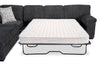 Made in Canada Morgan 2-Piece Left-Facing Chenille Fabric Sofa Bed Sectional with Accent Pillows - Grey | Sofa-lit sectionnel de gauche Morgan 2 pièces fabriqué au Canada en tissu de chenille avec coussins décoratifs - gris