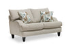 Made in Canada Nofia 58" Chenille Fabric Loveseat with Two Accent Pillows and Wood Legs - Linen Beige | Causeuse Nofia de 58 po fabriquée au Canada en tissu de chenille avec 2 coussins décoratifs et pattes en bois - beige lin