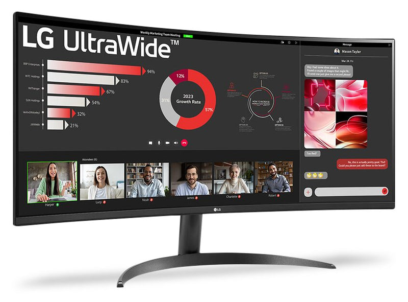  Moniteur de jeu IPS UltraGearMC Nano de LG de 31,5 po à 100 Hz et 5 ms (GàG) avec NVIDIA (34WR50QK-B)