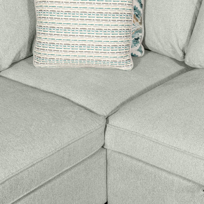 Sofa-lit sectionnel enveloppant de droite Haven de Scott Living 3 pièces en tissu de chenille - bleu écume de mer 