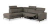 Valentino 3-Piece Left-Facing Genuine Leather Power Reclining Sectional with Adjustable Headrests - Grey | Sofa sectionnel de gauche à inclinaison électrique Valentino 3 pièces en cuir véritable avec appuie-têtes réglables - gris