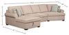 Scott Living Haven 3-Piece Right-Facing Chenille Fabric Cuddler Sleeper Sectional with Storage - Taupe | Sofa-lit sectionnel enveloppant de droite Haven de Scott Living 3 pièces en tissu de chenille avec rangement - taupe