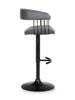 Java Barstool with Swivel & Adjustable Seat, Vegan Leather Fabric, 24.5-33"H, Metal - Grey | Tabouret 24.5-33 po bar Java en tissu de cuir végétalien et en métal avec siège pivotant et réglable - gris