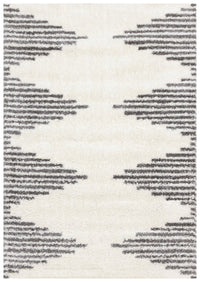 Tapis Lavable A Poils Longs En Velours Creme A Motifs Circulaires 8'x10'