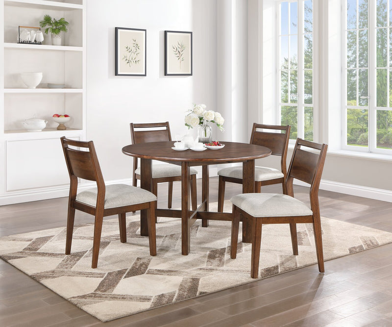 Table de salle à manger ronde Vale de 48 po (l) en bois - brune