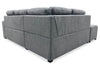 Coast 3-Piece Left-Facing Fabric Sleeper Sectional with Storage and Ottoman - Smoke | Sofa-lit sectionnel de gauche Coast 3 pièces en tissu avec rangement et pouf - fumée