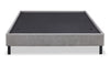 Amos Upholstered Platform Bed in Grey Fabric with Channelled Headboard - King Size | Lit plateforme Amos rembourré en tissu gris avec tête de lit à canaux - format très grand lit
