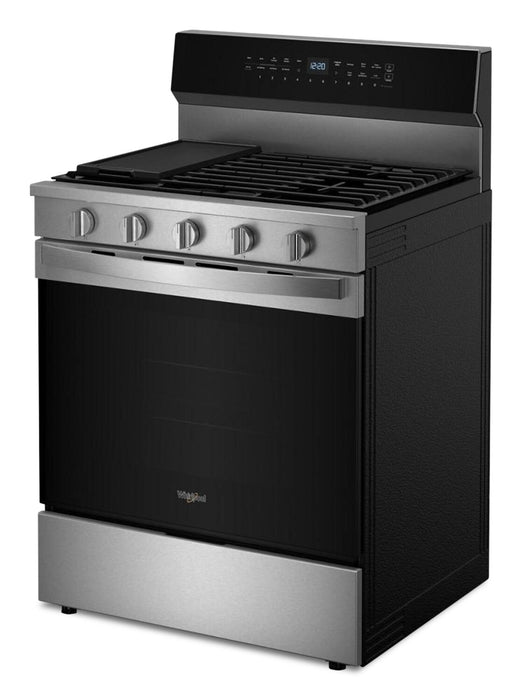 Cuisinière intelligente à gaz Whirlpool de 5 pi³ avec friture à air et autonettoyage - acier inoxydable - WFGS7530RZ