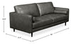 Edge 86" Genuine Leather Sofa with Wood Legs and Removable Back Cushions - Grey | Sofa Edge de 86 po en cuir véritable avec pattes en bois et coussins de dossier amovibles - gris