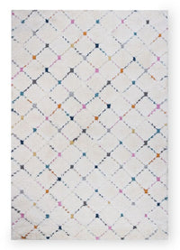 Carpette à poil long Robin multicolore à motif marocain - 6 pi 7 po x 9 pi 6 po