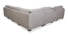 Vault 6-Piece Sectional with Sofa Bed Loveseat and Three Storage Chairs - Grey | Sofa sectionnel Vault 6 pièces avec causeuse-lit et 3 fauteuils longs de rangement - gris