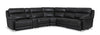 Sorrento 6-Piece Genuine Leather Power Reclining Sectional with Storage Console and USB Port - Charcoal Grey | Sofa sectionnel à inclinaison électrique Sorrento 6 pièces en cuir véritable avec console de rangement et port USB - gris anthracite