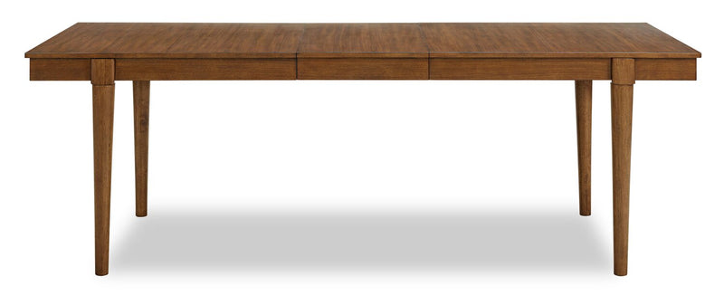 Ensemble de salle à manger Ember 6 pièces avec table de 74 po à 92 po (L), banc et 4 chaises - gris et brun