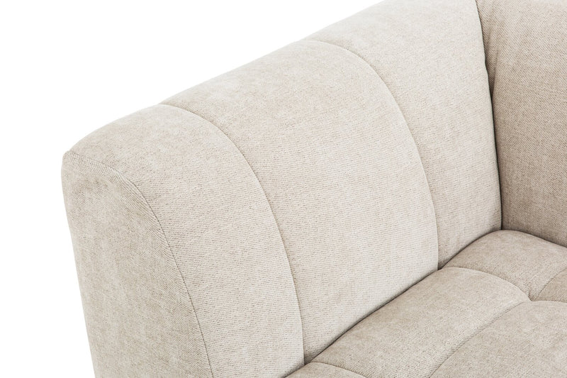 Causeuse modulaire Oaklyn Kort & Co. de 77 po en tissu avec coussins de siège capitonnés - beige