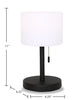 Solana 11” Modern Metal Acrylic Portable Indoor/Outdoor Table Lamp with USB Port - Black | Lampe de table pour l’intérieur et pour l’extérieur moderne portable Solana de 11 po en métal et en acrylique avec port USB - noire