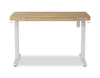Loft 47.24” Height-Adjustable Office Desk with Storage and Wireless Charging - Natural | Bureau Loft de 47,24 po à hauteur réglable avec rangement et recharge sans fil - naturel