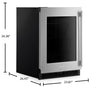 Kitchenaid 24" 5.2 Cu. Ft. Undercounter Refrigerator with Glass Door - KURL324SSB | Réfrigérateur sous le comptoir KitchenAid 24" 5,2 pi³ avec porte en verre – KURL324SSB