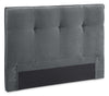 Amos Upholstered Storage Bed in Charcoal Fabric with Tufted Headboard & 3 Built-in Drawers - King Size | Lit de rangement Amos rembourré en tissu anthracite avec tête de lit capitonnée et 3 tiroirs intégrés - format très grand lit