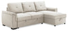 Eden 2-Piece Reversible Fabric Sleeper Sectional with Storage Chaise and Removable Back Cushions - Taupe | Sofa-lit sectionnel réversible Eden 2 pièces en tissu avec fauteuil long de rangement et coussins de dossier amovibles - taupe