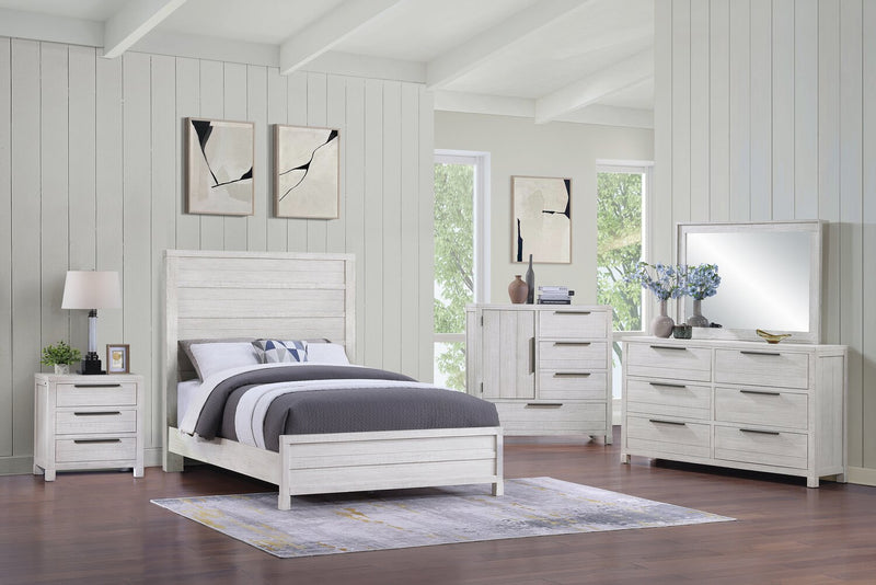 Table de nuit Haven de 26 po (L) x 28 po (H) à 3 tiroirs avec port USB - blanche