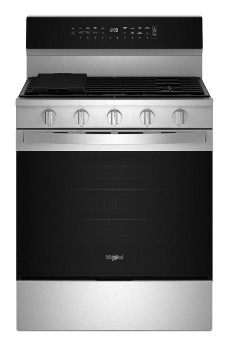 Cuisinière intelligente à gaz Whirlpool de 5 pi³ avec friture à air et autonettoyage - acier inoxydable - WFGS7530RZ