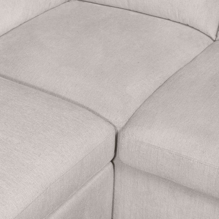  Sofa-lit sectionnel de droite Envy 5 pièces en tissu de chenille avec fauteuil long de rangement - gris brouillard