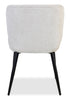 Sara Wing-Back Dining Chair with Polyester Fabric, Metal - White | Chaise de salle à manger Sara à oreilles en tissu de polyester et en métal - blanche