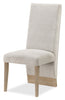 Vega Dining Chair with Polyester Fabric, Wood, Channeled Tufting - Natural | Chaise de salle à manger Vega en tissu de polyester et bois avec capitonnage à canaux - naturelle