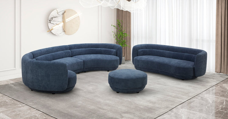 Sofa sectionnel Davvero 3 pièces - bleu marine 