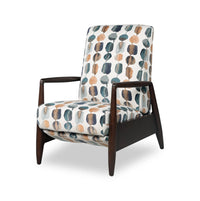 Fauteuil d’appoint à inclinaison par poussée Raven de 28,5 po en tissu de chenille - bleu sarcelle multicolore