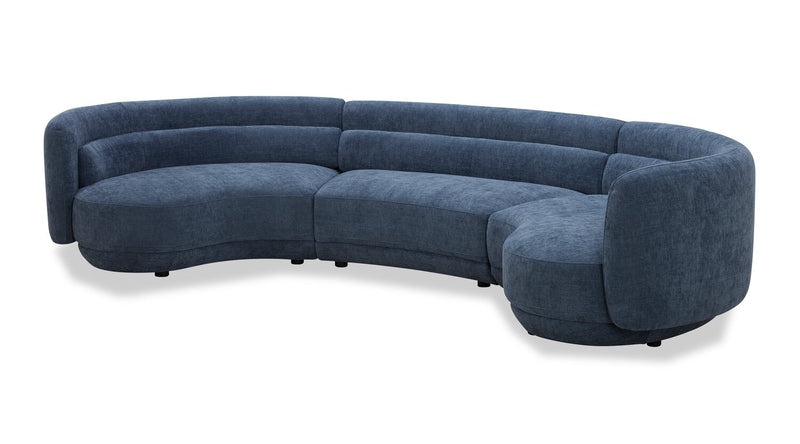 Sofa sectionnel Davvero 3 pièces - bleu marine 