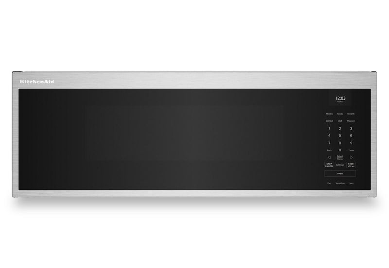 Four à micro-ondes à hotte intégrée intelligent à profil bas KitchenAid de 1,1 pi3 - acier inoxydable - YKMML550RPS