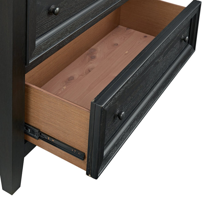 Commode verticale Casa de 39 po (l) x 52 po (H) à 6 tiroirs en bois pour la chambre à coucher - noire