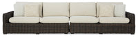  Ensemble Halifax 2 pièces pour la terrasse à l’extérieur avec causeuse de droite et causeuse de gauche - brun et beige