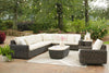 Halifax 4-Piece Outdoor Patio Set with 2 Loveseats, Armless & Corner Chairs, UV & Weather Resistant - Beige/Brown | Ensemble Halifax 4 pièces pour la terrasse à l’extérieur avec 2 causeuses, fauteuil sans accoudoirs et fauteuil en coin - brun et beige
