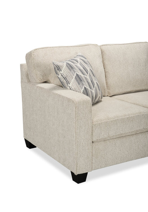 Sofa Lennox de 79 po fabriqué au Canada en tissu de chenille avec coussins réversibles et coussins décoratifs - taupe