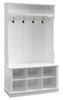 Quinn 39.75" Hall Tree with Shoe Storage - Matte White | Portemanteau Quinn de 39,75 po avec rangement pour chaussures - blanc mat | QUINNHAL