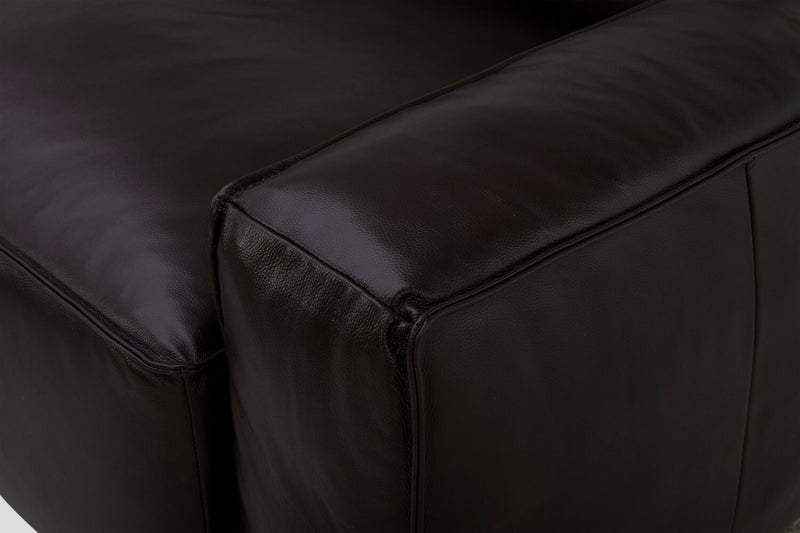 Sofa sectionnel modulaire de gauche Sedona 3 pièces en cuir véritable - chocolat