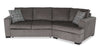 Made in Canada Legend 2-Piece Right-Facing Chenille Fabric Cuddler Sleeper Sectional - Pewter Brown | Sofa-lit sectionnel enveloppant de droite Legend 2 pièces fabriqué au Canada en tissu de chenille - brun étain
