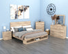 Oakley Platform Bed with Headboard & Storage Frame, Made in Canada, Natural - King Size | Lit plateforme Oakley fabriqué au Canada avec tête de lit et cadre de rangement, naturel - format très grand lit