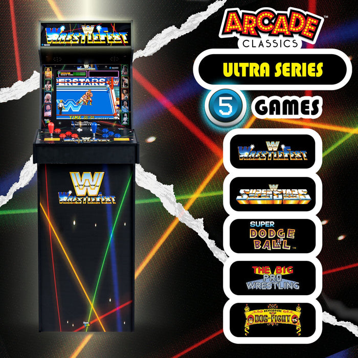 Borne d’arcade WWE Ultra Series Arcade Classics de Basic Fun avec 5 jeux