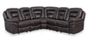 Leo 5-Piece Leather-Look Fabric Reclining Sectional with Armless Reclining Chair - Walnut Brown | Sofa sectionnel inclinable Leo 5 pièces en tissu d’apparence cuir avec fauteuil inclinable sans accoudoirs - brun noyer